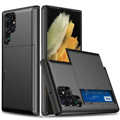 Zaštitna futrola s držačem kartica za Samsung telefon Crna