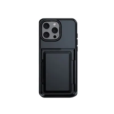 Zaštitna futrola s držačem kartica za iPhone - Crna Crna