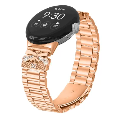 Svjetlucava narukvica za Google Pixel Watch s tri cirkona Ružičasto zlato