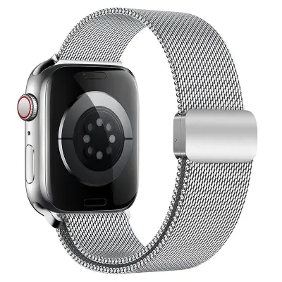 Grafitna narukvica za Apple Watch od nehrđajućeg čelika u milanskom stilu Srebrna