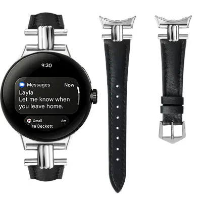 Remen od prave kože za Google Pixel Watch 3 Crna