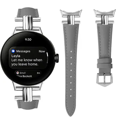 Remen od prave kože za Google Pixel Watch 3 Siva