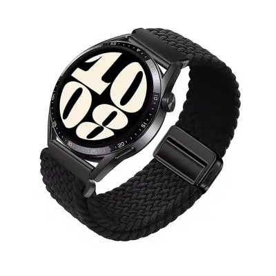 Stilski crni pleteni najlonski magnetski remen za sat od 20 mm Crna