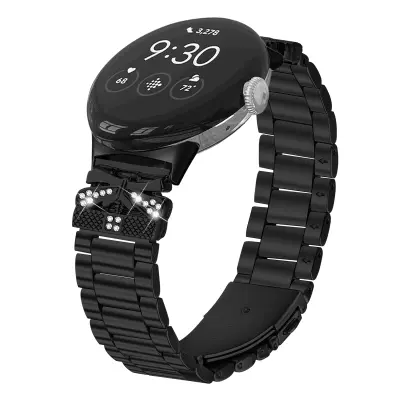 Svjetlucava narukvica za Google Pixel Watch s tri cirkona Crna
