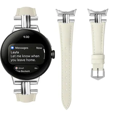 Remen od prave kože za Google Pixel Watch 3 Bež