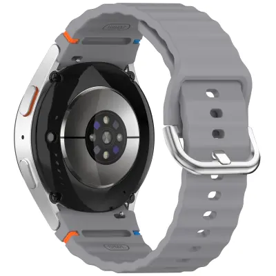 Samsung Watch 7 Valoviti Remen - Srebrna Kopča (Otporno na blijeđenje) Tamno siva