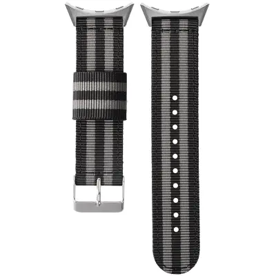 Najlonski pleteni remen za sat za Google Pixel Watch 1/2/3 Crna+Siva