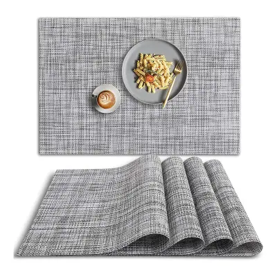 Set od 6 podmetača, 30x45 cm, miješane boje Srebrna+Bijela