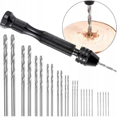 Ručna Mini Bušilica Set – 25 HSS Svrdla 0.5-3mm | Točnost i Točnost Za Drvo i Plastiku