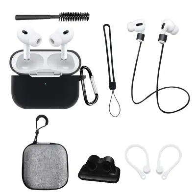 Zaštitni set futrola za Apple AirPods Pro 2. generacije Crna