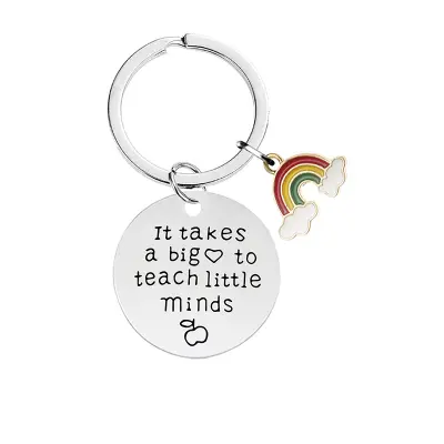 Rainbow Stainless Steel Keychain CHY026 - Srebrna Srebrna