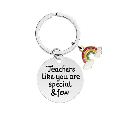 Rainbow Epoxy Stainless Steel Keychain CHY029 Srebrna