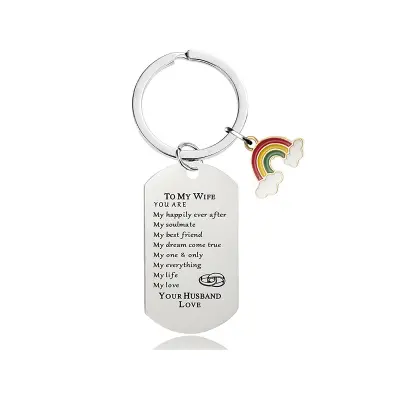 Rainbow Keychain CHW002 - Srebrni privjesak za ključeve od nehrđajućeg čelika Srebrna