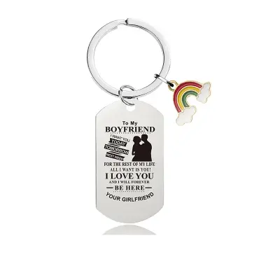 Privjesak za ključeve Rainbow CHW009 - Srebrni privjesak za ključeve od nehrđajućeg čelika Srebrna