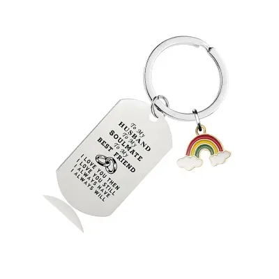 Rainbow Keychain CHW005 - Srebrni privjesak za ključeve od nehrđajućeg čelika Srebrna