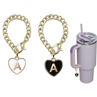 Stanley Cup Charms: Set od 2 komada u obliku srca, crno-bijeli Crna, Bijela