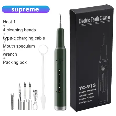 Set električnih četkica za zube za čišćenje zubi s 4 glave četkice Zelena