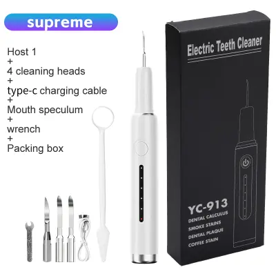 Set električnih četkica za zube za čišćenje zubi s 4 glave četkice Bijela