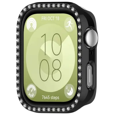 Huawei Watch Fit 3 futrola sa dijamantom, šuplja zaštitna futrola od PC-a Crna