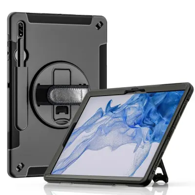 Zaštitna futrola za tablet kompatibilna sa Samsung Tab S7 FE 12.4 inča SM-T730/T736B s utorom za olovku, otporna na udarce, s postoljem i protiv otisa