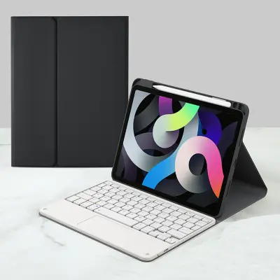 Tanka zaštitna futrola s tipkovnicom na dodir za iPad Crno-bijela