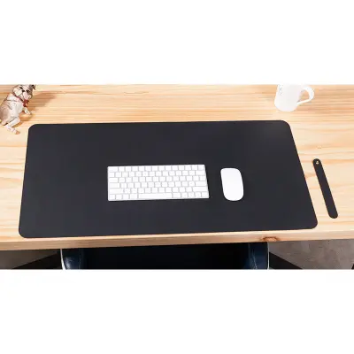 Podloga za miš od PU kože 70x35 cm za ured/radnu sobu Crna