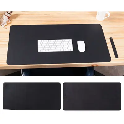 Podloga za miša od PU kože 60x35 cm za ured/radnu sobu - Neklizajuća i otporna na toplinu Crna