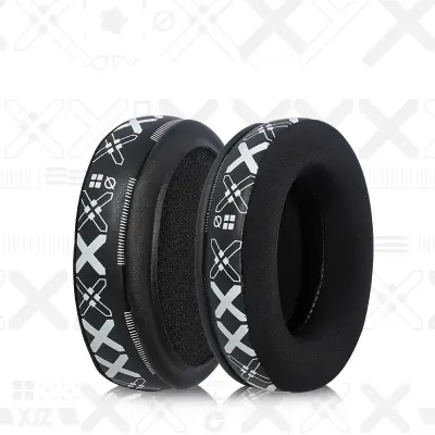Zamjenski jastučići za HyperX Cloud 2 - Prozračni jastučići od ledene svile (Bijeli print) Crna, Bijela
