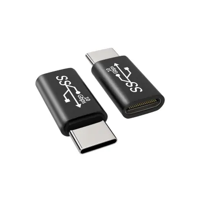 Adapter Type-C ženski na ženski - Paket od 2 komada za pretvorbu podataka Crna