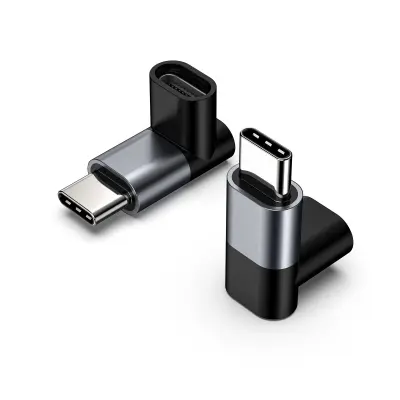 Type-C muški na ženski adapter 2 komada - 100W, 20Gbps, 4K60Hz Siva