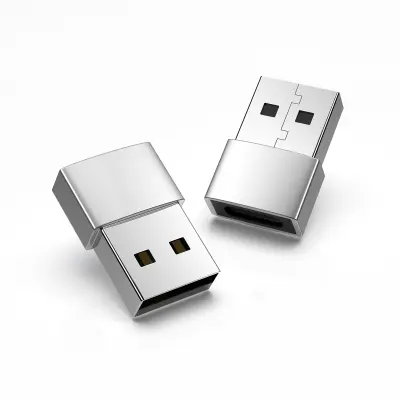 Kompaktni srebrni USB-C na USB 2.0 adapter - pakiranje od 2 komada Srebrna