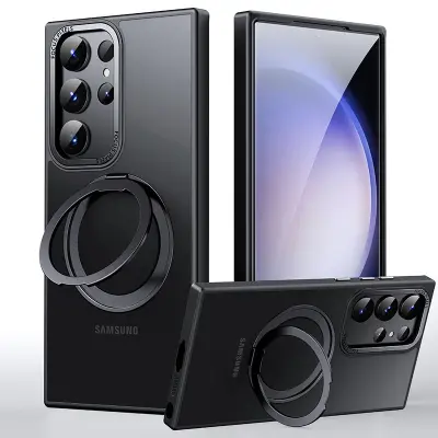 Zaštitna futrola za Samsung telefon s magnetskim postoljem Crna