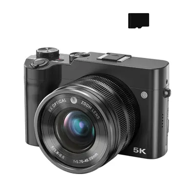 DC209X Optički digitalni fotoaparat s TF karticom od 32 GB Crna