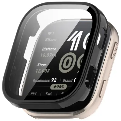 Prozirna PC futrola s kaljenim staklom za Amazfit BIP 6 Crna