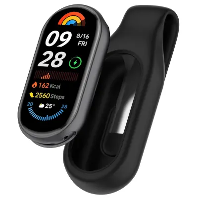Sigurnosni držač s kopčom za Xiaomi Mi Band 10, 9 i 8 Crna