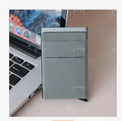 Elegantni 2-u-1 držač kartica od aluminijske legure i Lycra tkanine Siva