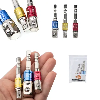 Adapteri Za Utičnicu 1/2, 3/8, 1/4 – Crni Set | Čelik Visokog Ugljika, Duljina 50mm