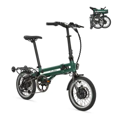 Supra 4.0 Britanski zeleni sklopivi električni bicikl | 16" | Domet 70 km