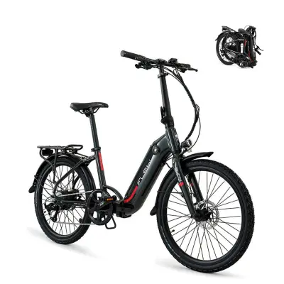 Električni gradski bicikl Swan 24" sivi | Domet 70 km - baterija 10,4 Ah