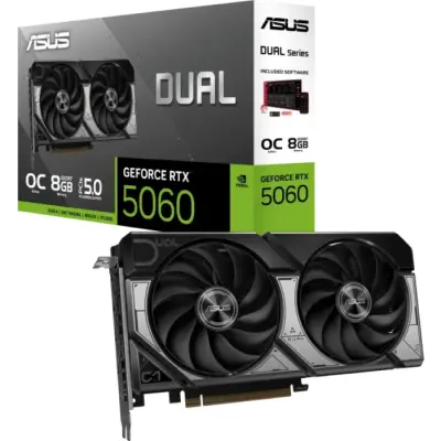 ASUS Dual GeForce RTX 5060 OC grafička kartica, 8GB GDDR7, PCI-E 5.0 DUAL-RTX5060-O8G