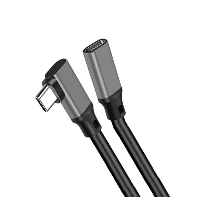 Type-C produžni kabel s kutnim dizajnom - PQ116 Siva (10Gbps+4K+100W) Siva