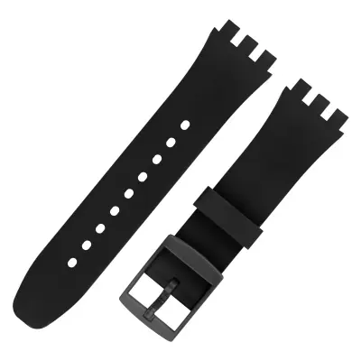 Premium silikonski zamjenski remen za Swatch sat Crna