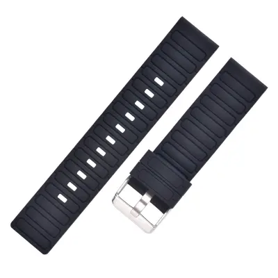 22 mm silikonski remen s valovitim uzorkom za Galaxy Watch7/FE/4/5/6 Crna