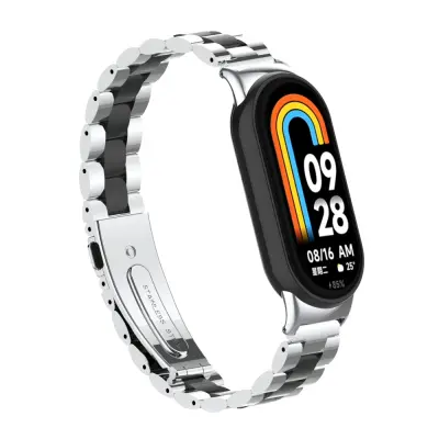 Elegantna narukvica od nehrđajućeg čelika za Xiaomi Mi Band 9 Crna+Srebrna