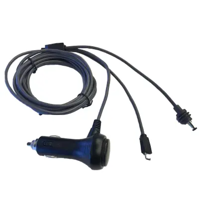 Adapter razdjelnik auto upaljača s digitalnim zaslonom Crna