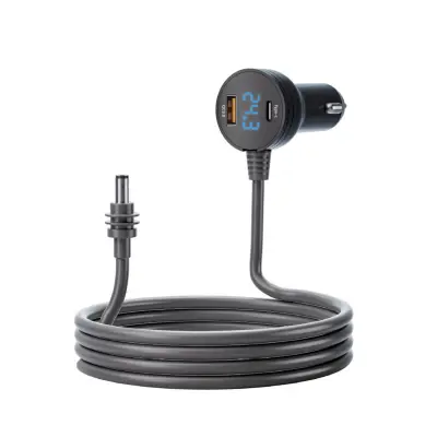 TR-69R Adapter za upaljač za cigarete u automobilu s digitalnim zaslonom Crna