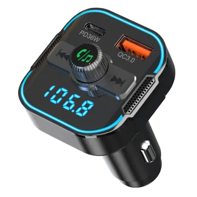 Auto punjač: Bluetooth 5.3 & 54W brzo punjenje Crna