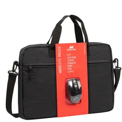 Torba RivaCase 15.6" 8038 BUNDLE 06 Black laptop bag + Wireless mouse