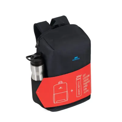 Ruksak RivaCase 15.6" 8068 BUNDLE 05 Black Full size laptop backpack + Sport bottle