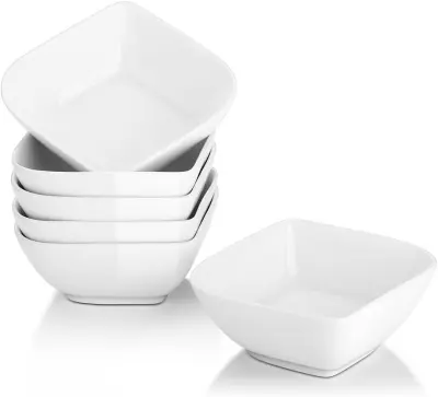 DOWAN Porculanske posudice od 237 ml - Set od 6 komada za Creme Brulee, Souffle, Puding, Umak. Sigurno za pećnicu, bijela